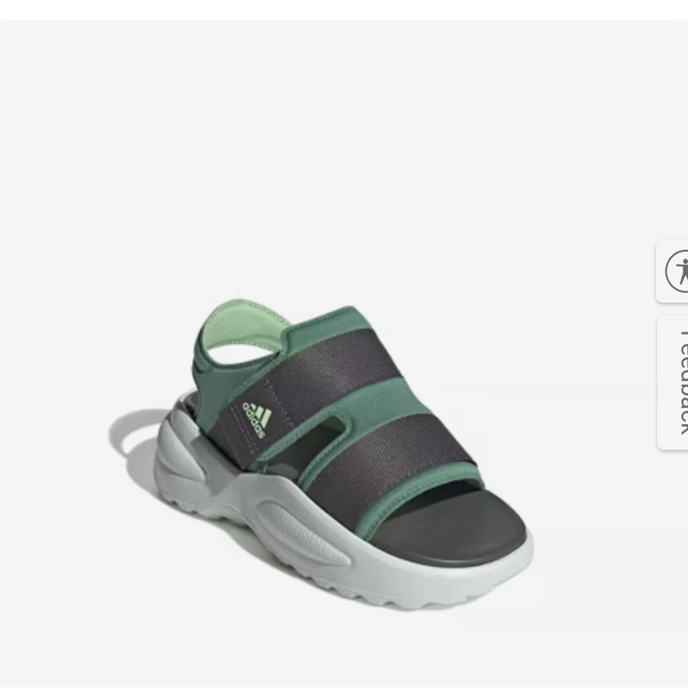 Adidas Kids Green and Black Mehana Sandals 5 NIB